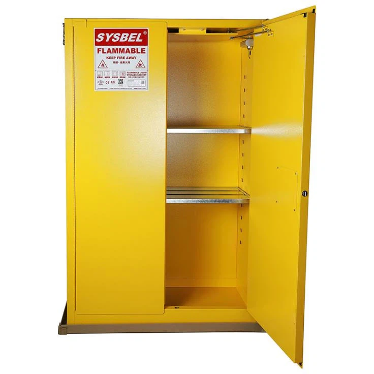 flammable storage cabinet with self-closed door